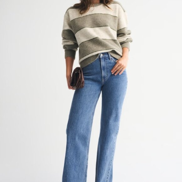 ABERCROMBIE & FITCH High Rise 90's Relaxed Jeans Oat Size 24S - Picture 1 of 8